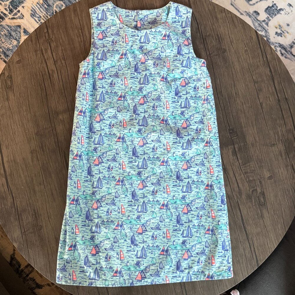 Vineyard Vines Sail Boat Pampanga Shift Dress Girls Size 12